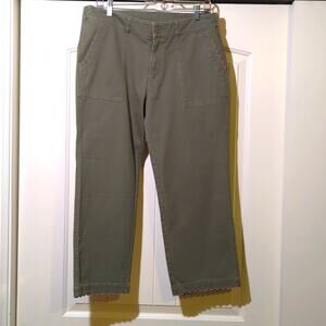 Sundance Scalloped Loden Green High Rise Cropped Jeans Women's Size 12P NWOT